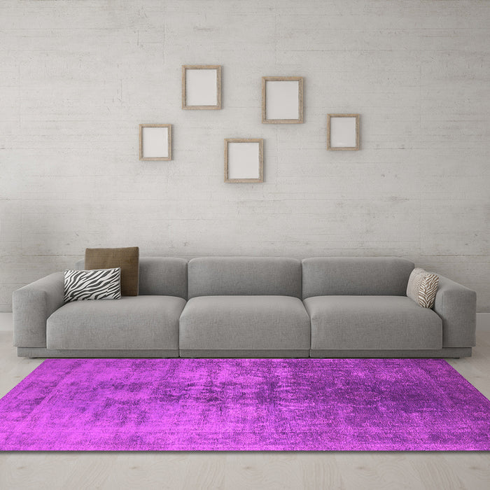 Machine Washable Oriental Pink Industrial Rug in a Living Room, wshurb2409pnk