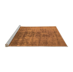 Sideview of Machine Washable Oriental Orange Industrial Area Rugs, wshurb2409org