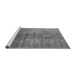 Sideview of Machine Washable Oriental Gray Industrial Rug, wshurb2409gry