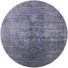 Round Mid-Century Modern Purple Oriental Rug, urb2409