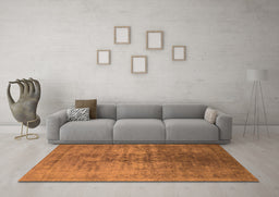 Machine Washable Oriental Orange Industrial Area Rugs in a Living Room, wshurb2409org
