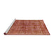 Sideview of Machine Washable Industrial Modern Red Rug, wshurb2410