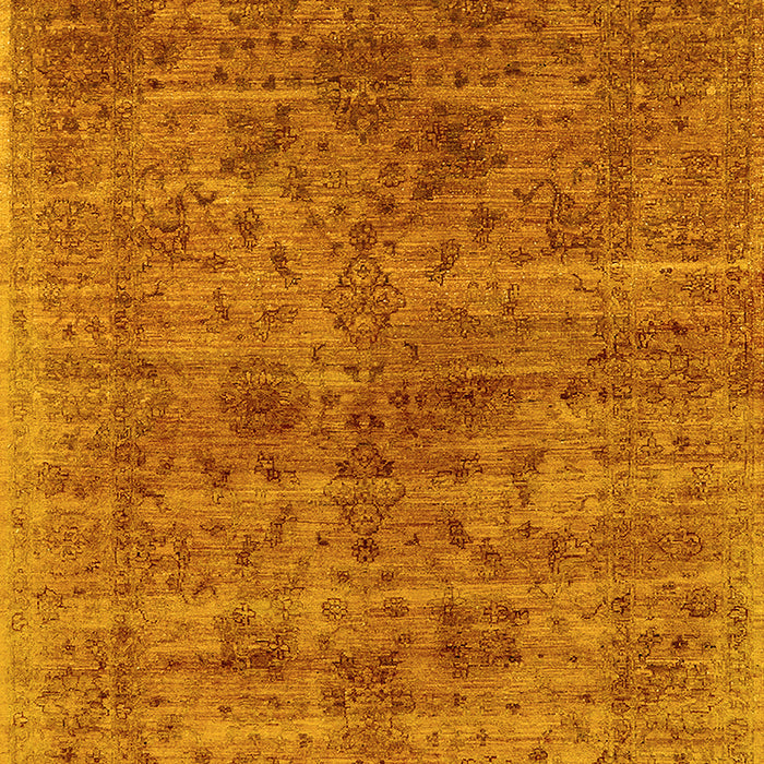 Machine Washable Oriental Yellow Industrial Rug, wshurb2410yw