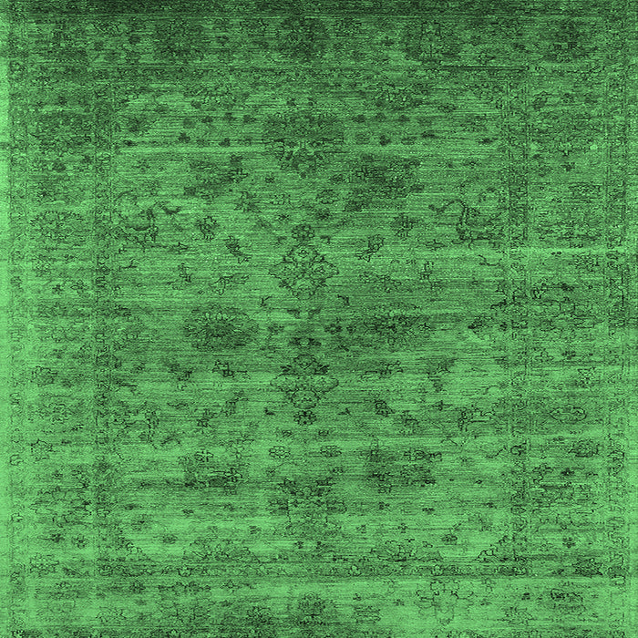 Square Oriental Emerald Green Industrial Rug, urb2410emgrn