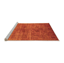 Sideview of Machine Washable Oriental Orange Industrial Area Rugs, wshurb2410org