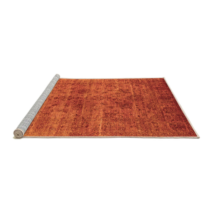 Sideview of Machine Washable Oriental Orange Industrial Area Rugs, wshurb2410org