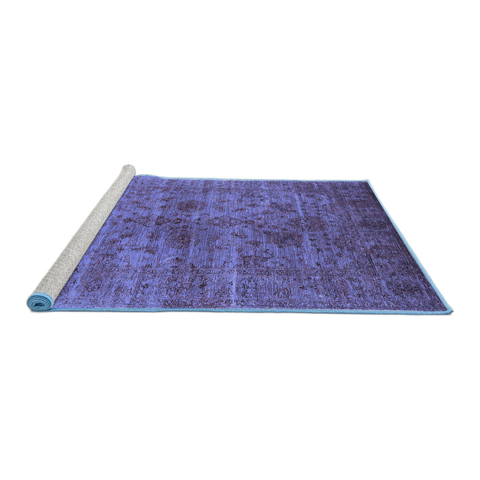 Sideview of Machine Washable Oriental Blue Industrial Rug, wshurb2410blu