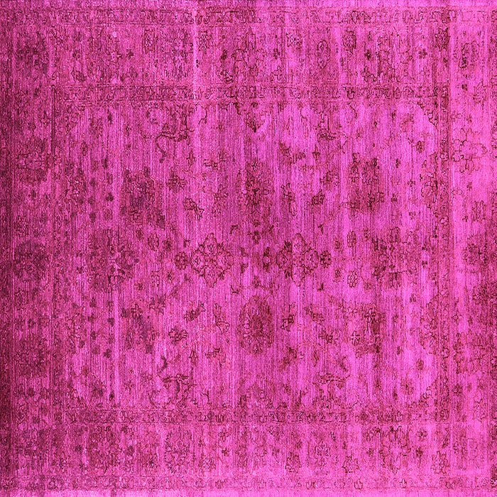 Square Machine Washable Oriental Pink Industrial Rug, wshurb2410pnk