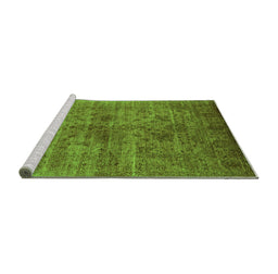 Sideview of Machine Washable Oriental Green Industrial Area Rugs, wshurb2410grn