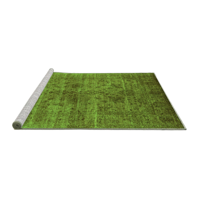 Sideview of Machine Washable Oriental Green Industrial Area Rugs, wshurb2410grn