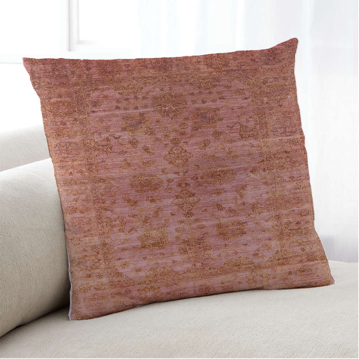 Lifestyle Image of Mid-Century Modern Urban Square Red Throw Pillow, 18 inch by 18 inch, pwurb2410