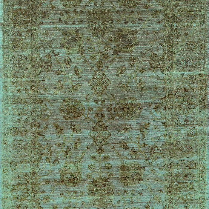 Machine Washable Oriental Turquoise Industrial Area Rugs, wshurb2410turq