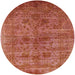 Round Mid-Century Modern Red Oriental Rug, urb2410