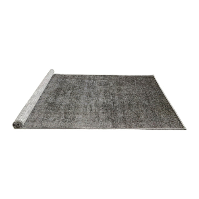Sideview of Machine Washable Industrial Modern Gray Rug, wshurb2411