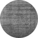 Round Oriental Gray Industrial Rug, urb2411gry