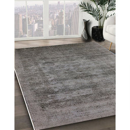 Mid-Century Modern Gray Oriental Rug in Family Room, urb2411