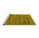 Sideview of Machine Washable Oriental Yellow Industrial Rug, wshurb2411yw