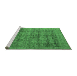 Sideview of Machine Washable Oriental Emerald Green Industrial Area Rugs, wshurb2411emgrn