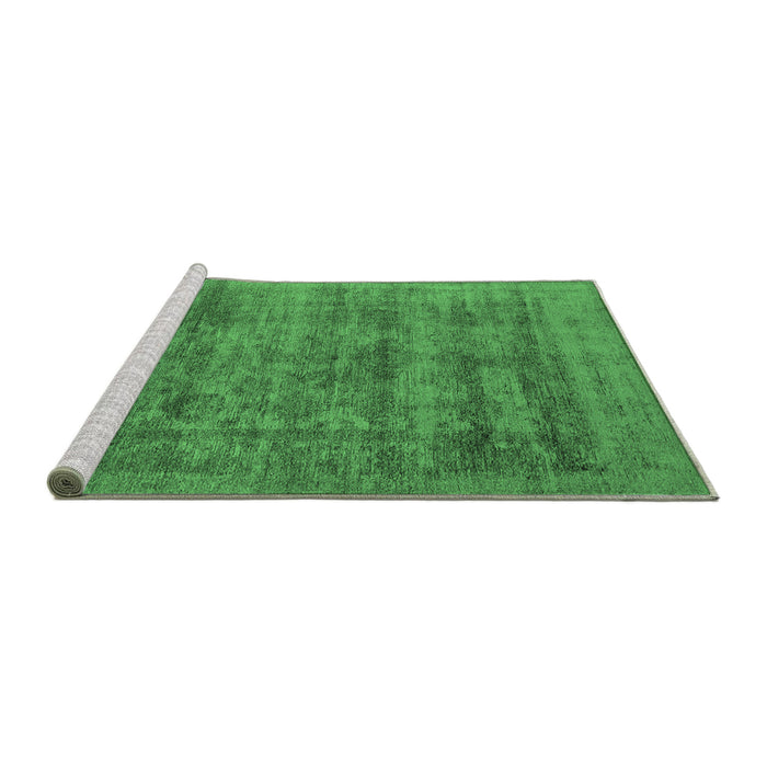 Sideview of Machine Washable Oriental Emerald Green Industrial Area Rugs, wshurb2411emgrn