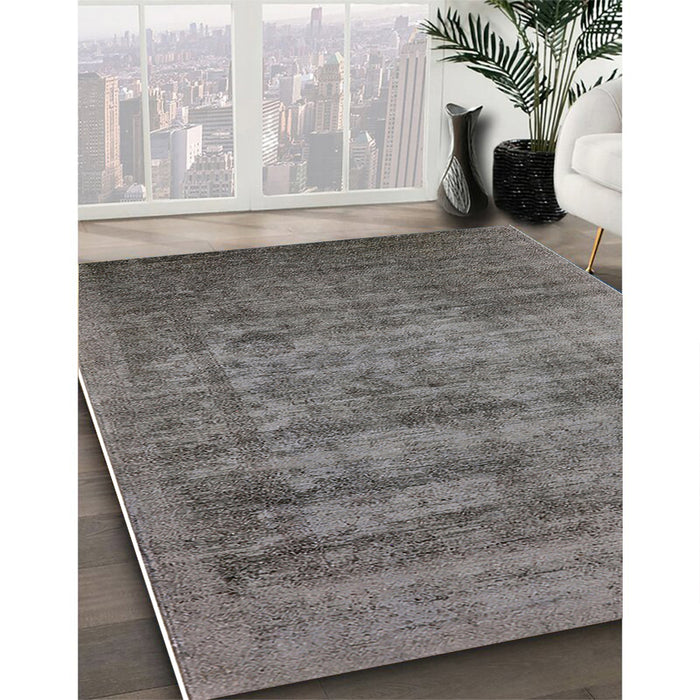Mid-Century Modern Gray Oriental Rug in Family Room, urb2411