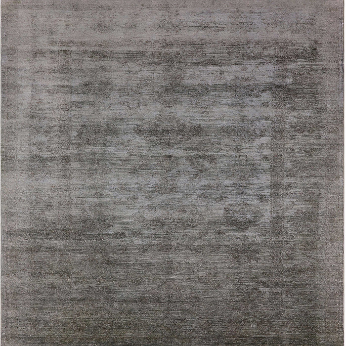 Square Mid-Century Modern Gray Oriental Rug, urb2411