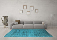 Machine Washable Oriental Light Blue Industrial Rug, wshurb2411lblu