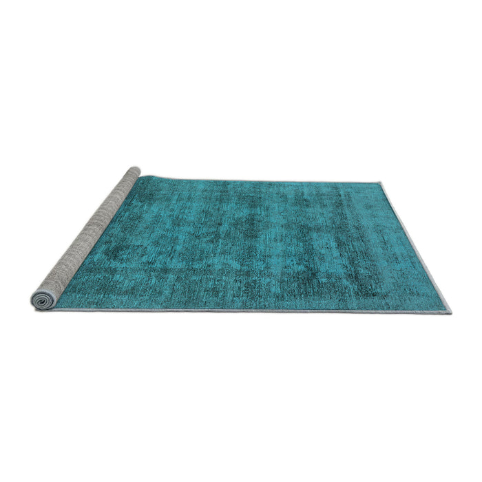 Sideview of Machine Washable Oriental Light Blue Industrial Rug, wshurb2411lblu