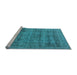 Sideview of Machine Washable Oriental Light Blue Industrial Rug, wshurb2411lblu