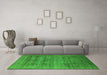 Machine Washable Oriental Green Industrial Area Rugs in a Living Room,, wshurb2411grn