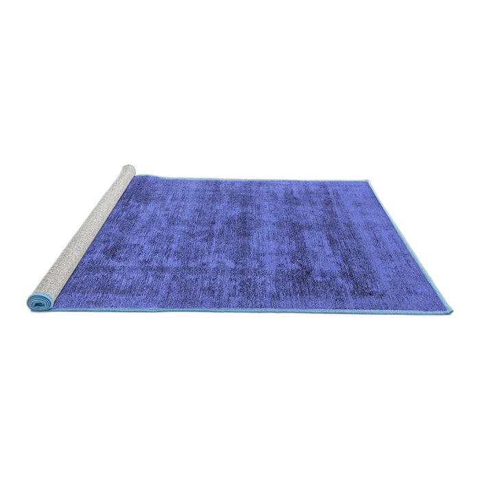 Sideview of Machine Washable Oriental Blue Industrial Rug, wshurb2411blu