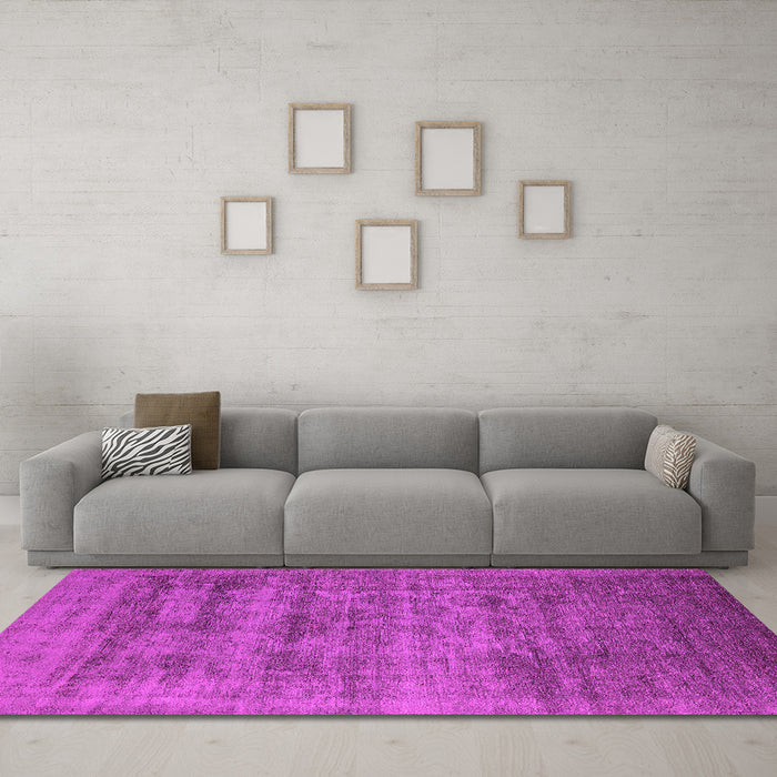 Machine Washable Oriental Pink Industrial Rug in a Living Room, wshurb2411pnk