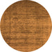 Round Oriental Orange Industrial Rug, urb2411org