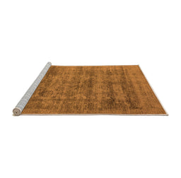 Sideview of Machine Washable Oriental Orange Industrial Area Rugs, wshurb2411org