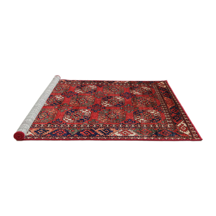 Sideview of Machine Washable Industrial Modern Tomato Red Rug, wshurb2412