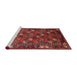 Sideview of Machine Washable Industrial Modern Tomato Red Rug, wshurb2412