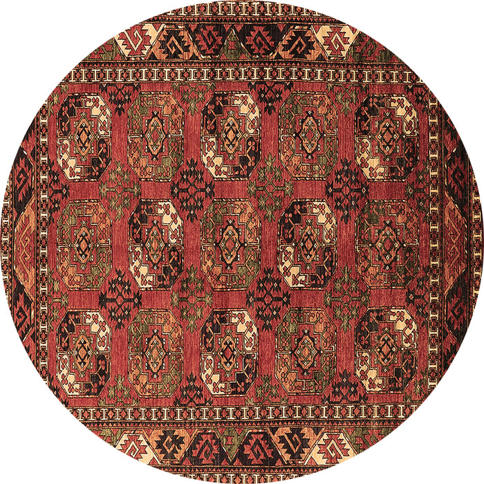 Round Oriental Brown Industrial Rug, urb2412brn
