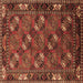 Square Oriental Brown Industrial Rug, urb2412brn