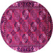 Round Oriental Pink Industrial Rug, urb2412pnk