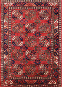 Machine Washable Industrial Modern Tomato Red Rug, wshurb2412