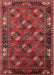 Machine Washable Industrial Modern Tomato Red Rug, wshurb2412