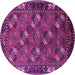 Round Oriental Purple Industrial Rug, urb2412pur