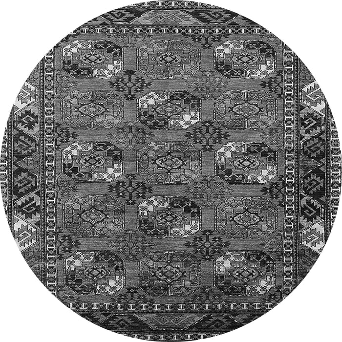 Round Oriental Gray Industrial Rug, urb2412gry