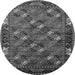 Round Oriental Gray Industrial Rug, urb2412gry