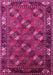 Machine Washable Oriental Pink Industrial Rug, wshurb2412pnk