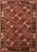 Machine Washable Oriental Brown Industrial Rug, wshurb2412brn