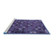 Sideview of Machine Washable Oriental Blue Industrial Rug, wshurb2412blu