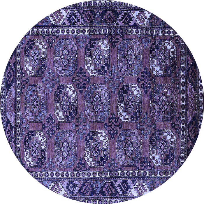 Round Oriental Blue Industrial Rug, urb2412blu