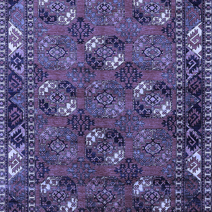 Machine Washable Oriental Blue Industrial Rug, wshurb2412blu