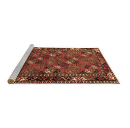 Sideview of Machine Washable Oriental Brown Industrial Rug, wshurb2412brn