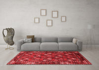 Machine Washable Oriental Red Industrial Rug, wshurb2412red